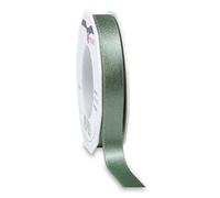 Präsent - Nastro di raso glitterato verde antico-argento rotolo da 20 m 15 mm di larghezza