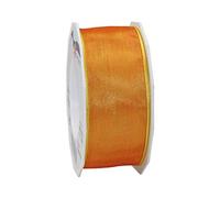 Präsent - Nastro in organza, 40 mm, lunghezza 25 m, colore: arancione