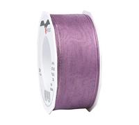 Präsent - Nastro in organza con bordo metallico per quattro stagioni, 40 mm di larghezza, 25 m di lunghezza