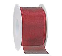 Präsent - Nastro in organza con bordo metallico per quattro stagioni, larghezza 60 mm, lunghezza 25 m