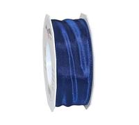 Präsent - Nastro in taffettà cablato Lione blu marino larghezza 40 mm, lunghezza 25 m
