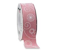 Präsent Nastro Stampato, Poliestere, Rosa Antico, 15-m-Roll 40 mm Width