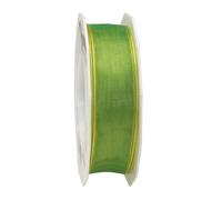 Präsent Organza Wired Edge Ribbon, 25mm-25m, Lime Green-Yellow 25mm - 25m Lime G
