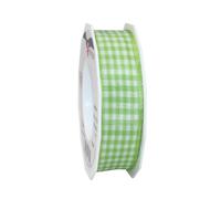 PRÄSENT Nastro con Bordo Metallico, Poliestere, Mela Verde/Bianco, 20-m-Rolle 25 mm, unità