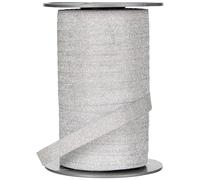 Präsent - Poly Glitter Curling Ribbon Silver 10 mm width, 100 m length
