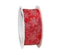 Präsent Regalo 1 Pezzo, 40 mm x 20 m, C.E. Pattberg Fascia Decorativa Frosty, con Filo, Organza, Rosso