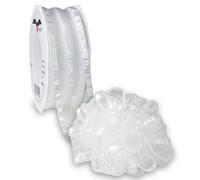 PRÄSENT Venedig - Nastro con Fiocco Bianco, Larghezza 40 mm, Lunghezza 25 m