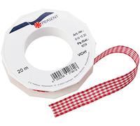 Präsent Vichy - Nastro a Quadretti, 15 mm, 20 m, Colore: Rosso