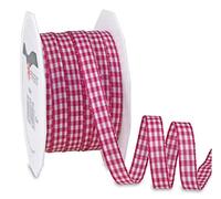 PRÄSENT Vichy - Nastro decorativo magenta/bianco, 20 m, 10 mm di larghezza, nastro a quadretti per decorazioni colorate e confezioni regalo, per occasioni festive