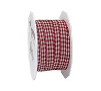 PRÄSENT Nastro Regalo, Poliestere, Bordeaux/Crema, 20-m-Rolle 10 mm
