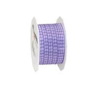 Präsent Vichy - Nastro in taffettà a Quadretti, 10 mm x 20 m, Colore: Bianco e Viola