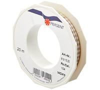Präsent Vichy - Nastro in taffettà a quadretti, 15 mm x 20 m, colore: talpa e bianco