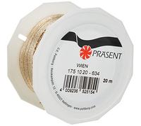 Präsent C.E. Pattberg Wien Oro, 10,9 m Rete Metallica per Confezioni, Larghezza 1 cm, Accessori per Decorazioni e Artigianato, Nastro per Regali, per Ogni Occasione, 10mm-20m, 20 unità