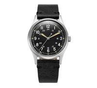 Praesidus Jungle Field Quarzo Acciaio Nero Pelle Militare 24h Orologio Uomo