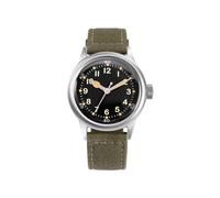 PRAESIDUS | - - Orologi da Polso da Uomo Militari - Quadrante Nero da 38 mm e Cinturino in Tela Verde, Assemblato negli USA, Automatico