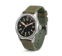 PRAESIDUS | - - Orologi da Polso da Uomo Militari - Quadrante Nero da 38 mm e Cinturino in Tela Verde, Assemblato negli USA, Automatico