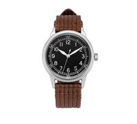 PRAESIDUS | - - Orologi da uomo, Orologi da polso da uomo - A11 Militari - 32 mm, Quadrante Nero Opaco, Cinturino in Nailon Marrone - Assemblato negli Stati Uniti