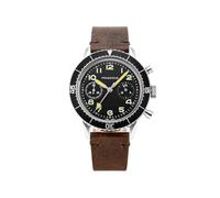 PRAESIDUS | - - Orologi per Uomo, Orologi da polso Uomo - Cronografo, Militare - Cassa 38mm - Quadrante Nero, Cinturino in Pelle Marrone | Pilota, Regalo