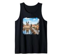 Praga Città Vecchia Ponte Fiume Città Storica Grafico Scenic Canotta