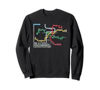 Praga Czech Metro Suburban Railway - Souvenir Mappa della Rotta Felpa