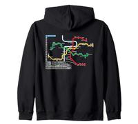 Praga Czech Metro Suburban Railway - Souvenir Mappa della rotta Felpa con Cappuccio