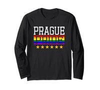 Praga Pride Ceca Gay Lesbiche Queer LGBT Bandiera Arcobaleno Maglia a Manica
