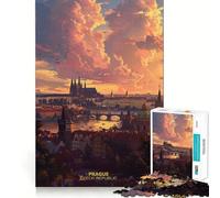 Praga, Repubblica Ceca Puzzle da 1000 pezzi per adolescenti, gioco di allenamento mentale, gioco di gruppo, taglio di precisione, regalo per le festività 38x52cm