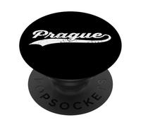 Praga Repubblica Ceca Vintage Cursive Città Nome Vacanza PopSockets PopGrip Adesivo