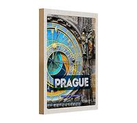 Prague Astronomical Clock | Targa in legno | Decorazione da parete | 20 cm x 30 cm