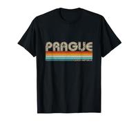 Prague Czech Republic Retro Souvenir Vacanze Repubblica Ceca Maglietta