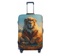 Prairie - Copribagagli da viaggio con leone che medita - Copertura elastica per valigie da 46-81 cm, Nero , x-large