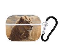Prairie Lion AirPods Pro Custodia protettiva con anello portachiavi in PC custodia protettiva rigida per AirPods Pro di seconda generazione, per donne e uomini, facile da aprire, protezione completa