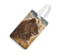 Prairie Lion - Etichette per bagagli per valigie, con scudo per la privacy, borsa da viaggio, targhetta identificativa, per uomini e donne, zaino, stile bianco