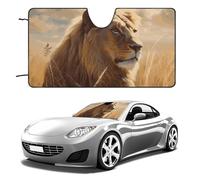 Prairie Lion - Parasole per parabrezza dell'auto, mantiene fresco l'interno dell'auto, 139,7 x 76,2 cm, parasole pieghevole per finestrino anteriore, scudo termico per SUV, camion, blocca i raggi UV