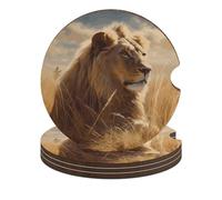 Prairie Lion - Sottobicchieri per auto, 6,6 cm, 4 pezzi, antiscivolo, universali, portabicchieri per auto, set di accessori per interni dell'auto, unisex