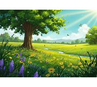 Prairie Wildflowers 70 Piece Jigsaw Puzzles for Adults, Colourful, Challenging & Brainteasing Adult puzzles 70 Pieces Spring, Fun jigsaws for The Whole Family 14x10 inch