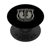 Praise Him With The Strings Christian Guitar Psalm 150:4 PopSockets PopGrip Adesivo