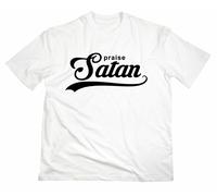 Praise Satan T-Shirt Pentagramma Rovesciata Croce Inverted Cross Lucifero Hail