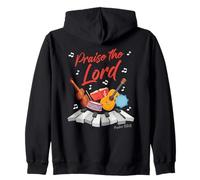 Praise The Lord - Psalm 150:6 Christian Church Worship Color Felpa con Cappuccio