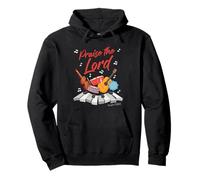 Praise The Lord - Psalm 150:6 Christian Church Worship Color Felpa con Cappuccio