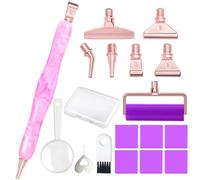 Praise V Do Kit con penna per pittura a diamante con vite, in acciaio inox, punta in metallo argentato, accessori per strumenti a rullo, penna ergonomica per pittura diamantata 5D, colore rosa