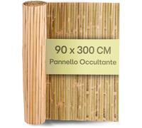 Praknu Cannette Bamboo Da Esterno - FSC® Certificato, bambù Naturale - Versatile per Interni ed Esterni - Perfetto per Balconi e Giardini - 90 x 300cm