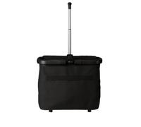 Praknu Cestino per La Spesa Pieghevole Piccolo - 2 in 1 Espandibile da 15L a 25L - Tessuto lavabile - Stabile con Telaio in Alluminio e Fondo Rinforzato - Tasche Extra interne ed esterne - Nero