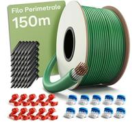 Praknu Kit Filo Perimetrale Robot Tagliaerba (150 m) - Cavo Guida Compatibile - Con 150 m Filo, Picchetti & Connettori Gel - Accessori per Installazione Robot Tosaerba