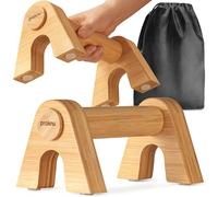Praknu Parallele Calisthenics - 2x Maniglie per Flessioni in Legno - Ergonomiche e Antiscivolo con Borsa - Parallele Basse per Handstand, Dips e Push-Up - Calisthenics Attrezzature Indoor e Outdoor