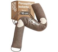 Praknu Paraspifferi Sottoporta e Finestre 90 cm Marrone - Salsicciotto | Blocca il freddo, taglia la bolletta d'inverno, extra pesante, tessuto lavabile, anche per la porta di casa e il balcone