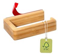 Praknu Porta Carta Igienica Adesivo in Legno - Montaggio Facile - Fissaggio Sicuro a la Parete - Bambù Sostenibile FSC®