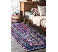 Prakriti Rugs - Tappeto indiano fatto a mano, in cotone, colore: blu, per esterni, dimensioni: 60 cm x 420 cm