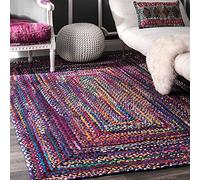 Prakriti Rugs - Tappeto indiano fatto a mano, in cotone, colore: blu, per esterni, fattoria, dimensioni: 240 x 240 cm