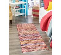 Prakriti Rugs - Tappeto indiano fatto a mano, in cotone, multicolore, per esterni, fattoria, dimensioni: 60 cm x 420 cm